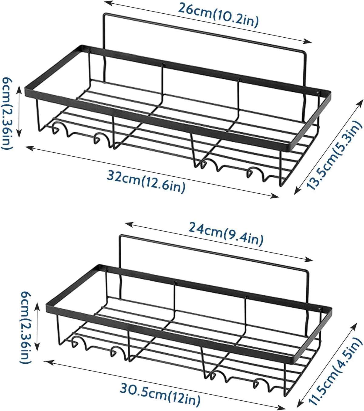 Instant Adhesion 2 Piece Bathroom Shelf