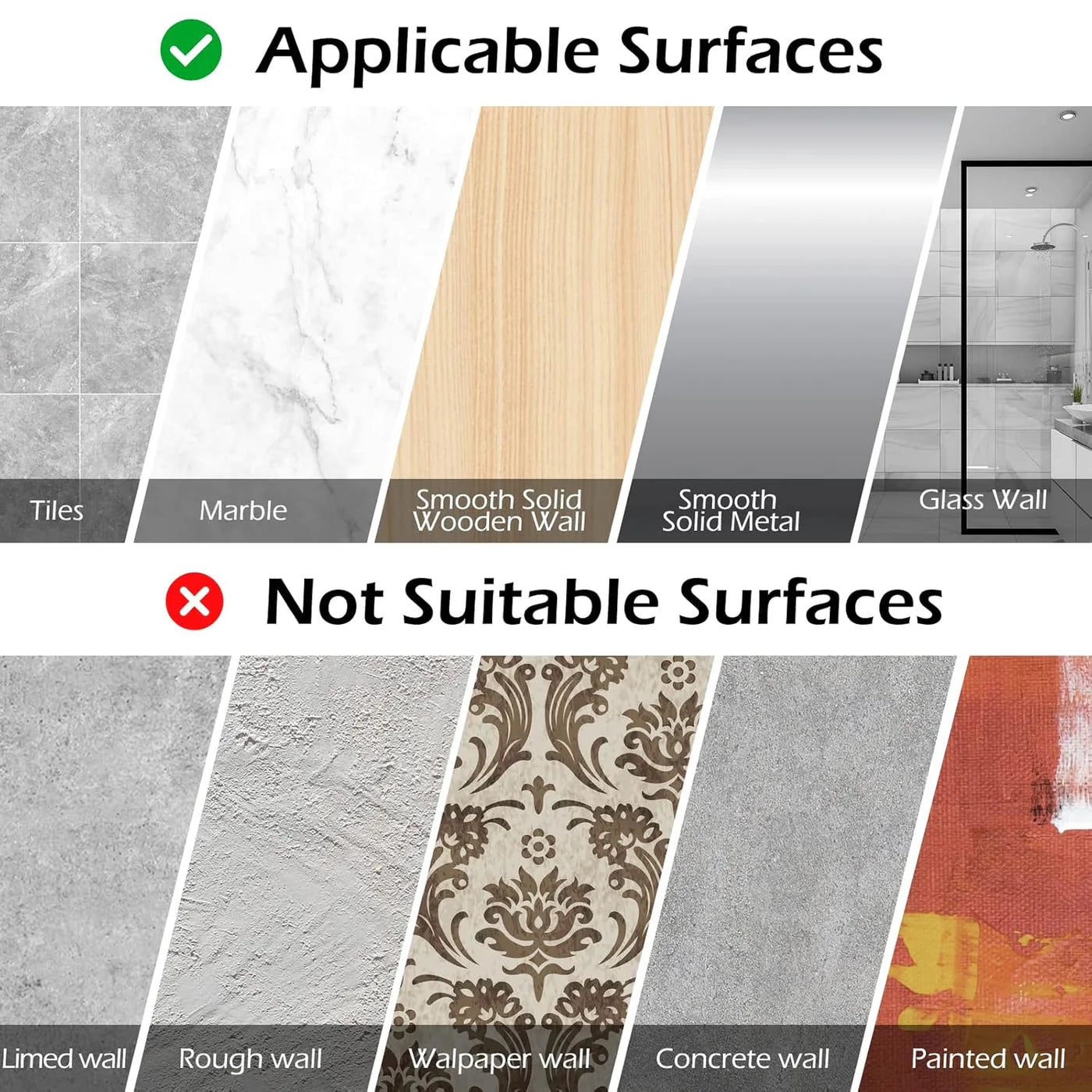 Instant Adhesion 2 Piece Bathroom Shelf